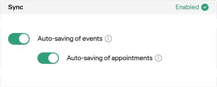 Auto-saving of appointments toggle